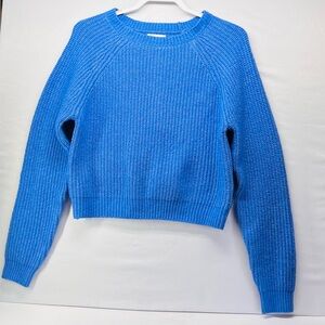 Pur Bright Blue Women's Crewneck Knit Sweater